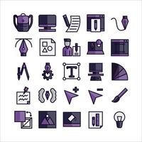 Designer icon set vector flat line for website, mobile app, presentation, social media.