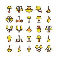 Lamp icon set vector flat line for website, mobile app, presentation, social media.