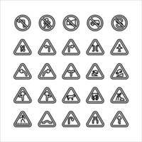 Traffic Signs icon set vector line for website, mobile app, presentation, social media.