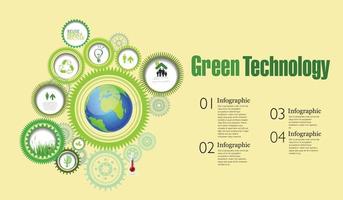 ilustración de vector de negocio sostenible. concepto con iconos conectados relacionados con la ecología y la tecnología verde en los negocios.