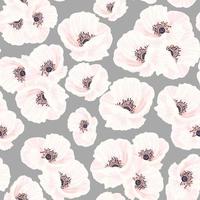 White anemones on the pink seamless pattern vector