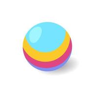 Kids toy striped ball vector icon isolated