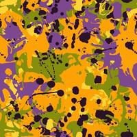 Purple, orange, green, black camouflage seamless pattern vector