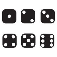 Dice Icon Set Consist Between 1-6 vector