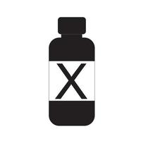 Bottle icon, bottle icon with a cross on the bottle vector