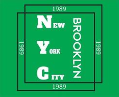 New York Logo With 3D Frame and Green Background vector