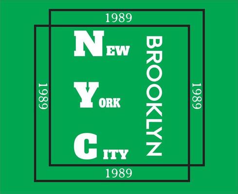 New York Logo With 3D Frame and Green Background