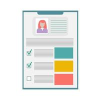 Documents with personal data vector illustration, flat cartoon paper document