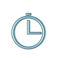 icono de reloj en estilo de línea plana aislado en el fondo. símbolo de página de icono de reloj vector