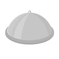 Cloche serving dish. Restaurant cover dome plate covers to keep food warm vector