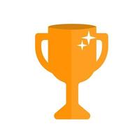 Cup of the winner on a white background. Orange flat icon for your design vector