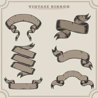 Ribbon vintage hand drawn vector