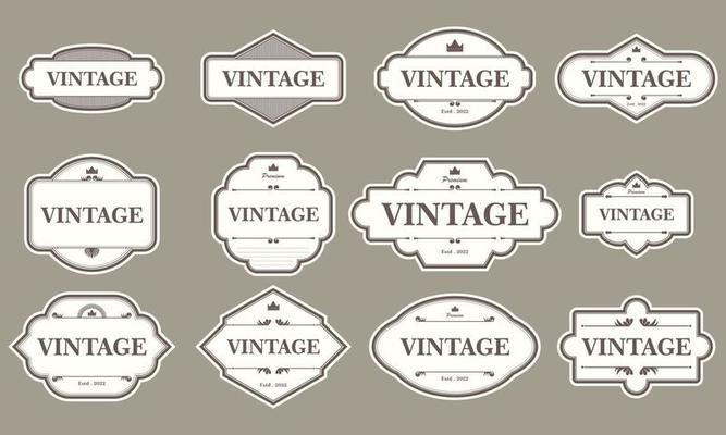 Set vintage frame vector illustration