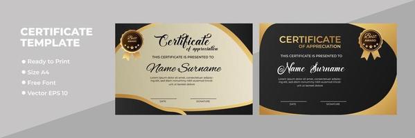 Certificate of appreciation award template vector