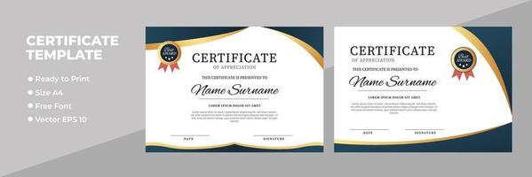 Certificate of appreciation award template vector