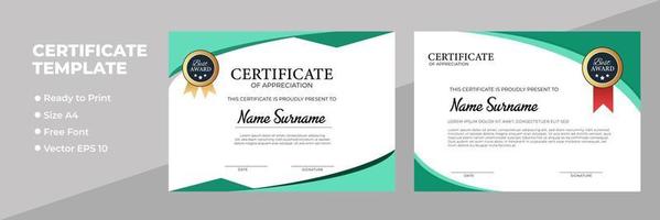 Certificate of appreciation award template vector