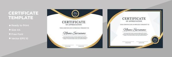 Certificate of appreciation award template vector