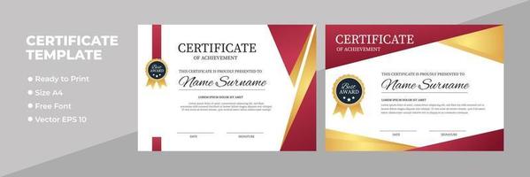 Certificate of appreciation award template vector