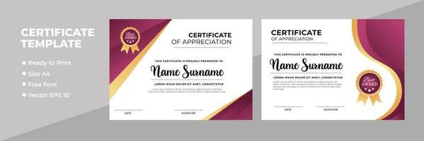 Creative Certificate of Achievement Award Template vector