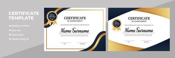 Creative Certificate of Achievement Award Template vector