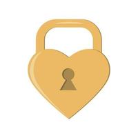 A gold heart-shaped castle in a realistic style, isolated on a white background. Vector illustration.