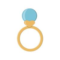 Anillo de perla regalo aislado sobre fondo blanco. vector