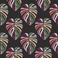 Tropical leaves seamless pattern. Monstera leaf background. vector