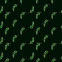 Banana leaves seamless pattern. Tropical branch in engraving style. vector