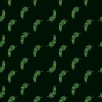 Banana leaves seamless pattern. Tropical branch in engraving style. vector