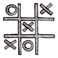 Tic tac toe sketched isolated. Vintage game in hand drawn style. vector