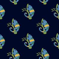 Chameleon seamless pattern. Background of tropical lizard. vector