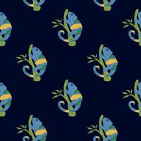 Chameleon seamless pattern. Background of tropical lizard. vector