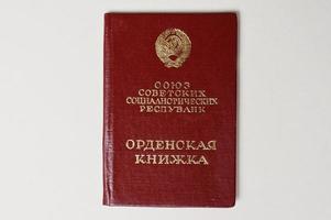 Certificate for a medal and order books of Soviet Union photo