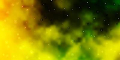 Light Green, Yellow vector background with colorful stars.