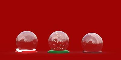 cristal bola de nieve esfera cúpula vidrio regalo juguete decoración ornamento feliz año nuevo feliz navidad vacaciones viajes invierno diciembre rojo anaranjado rosa fondo papel pintado celebrar festival.3d render foto