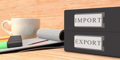 Wooden table background coffee cup notebook pencil and file report document information import export transport delivery commercial logistic cargo business financial technology custom.3d render photo
