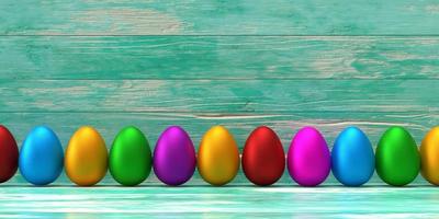 Easter egg rabbit ear bunny golden blue red purple green wooden abstract  background wallpaper copy space empty blank happy holiday march and april season celebrate festival event.3d render photo