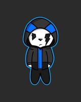 diseño de personajes de dibujos animados de panda fresco vector