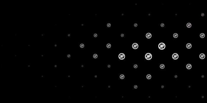 Dark Gray vector pattern with coronavirus elements.