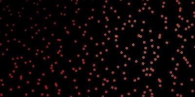 Dark Red vector pattern with abstract stars.