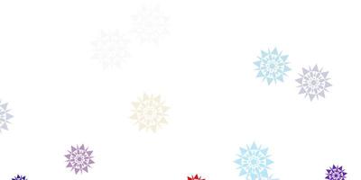 diseño de vector azul claro, rojo con hermosos copos de nieve.