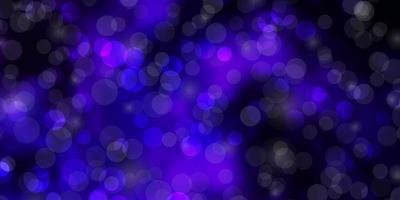 Dark Purple vector background with circles.