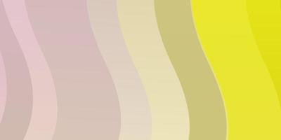 plantilla de vector rosa claro, amarillo con curvas.