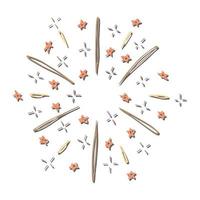 Vector hand drawn firework. Cute colorful doodle illustration isolated on white background.