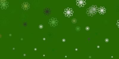 Light Green vector natural artwork with flowers.