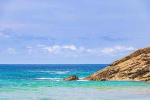 Nai Thon Naithon Beach bay turquoise clear water Phuket Thailand. photo