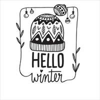 Hello Winter icon vector