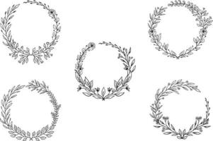 marcos florales, círculo floral, anillo floral vector