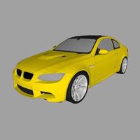 Yellow taxi electric car isolated 3d render on gray background with shadow vector