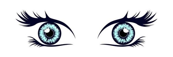 hermosos ojos dibujos animados vector diseño inspiración